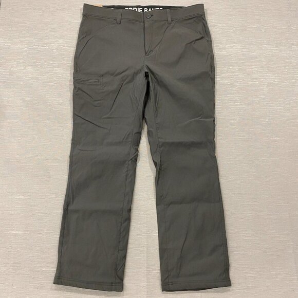 Eddie Bauer Fleece Lined Tech Pants Mens 38 x 32 Gray Water Repellent Insulated - Picture 2 of 13